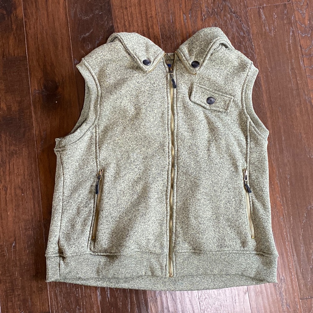 Iceburg vintage styled vest green size 1XL big hood and pockets